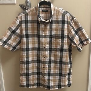 BURBERRY Men's Plaid Short Sleeve Button Up, Size 3 (S-M)
